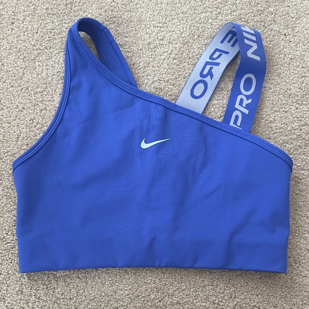 Nike Pro Asymmetrical Blue Sports Bra